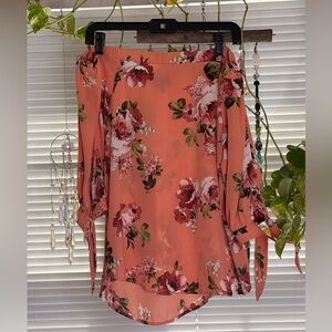 My Michelle Floral Off Shoulder Tie-Sleeve